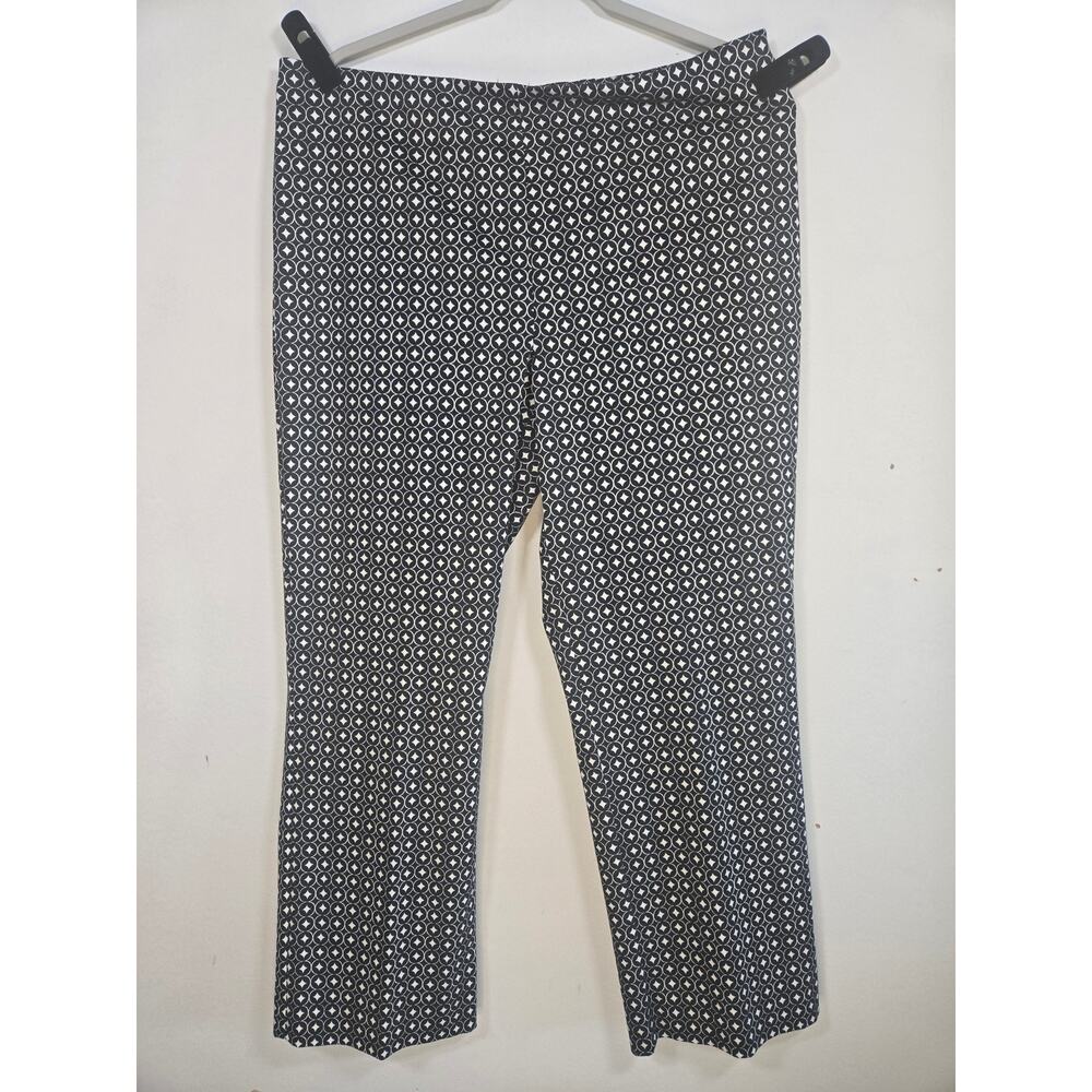 Sigrid Olsen Womens Black And White Diamond Design Cropped Pants. Size 14